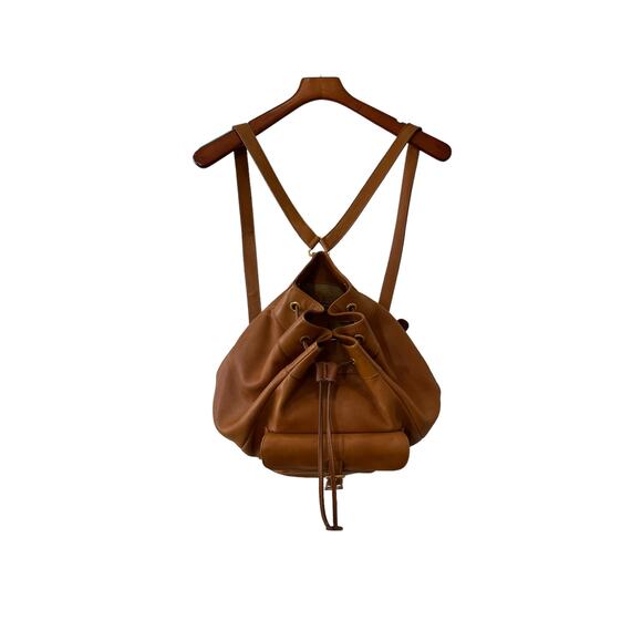 Vintage Authenticated Gucci Leather Bucket Style Backpack Carmel Brown - Picture 9 of 16